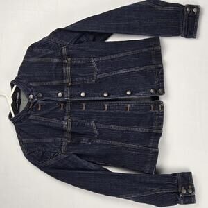 Company Ellen Tracy Stylish Denim Jacket Casual Moto Style Cotton Size 10